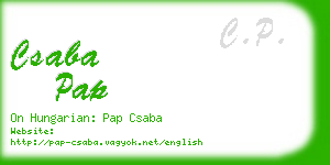 csaba pap business card